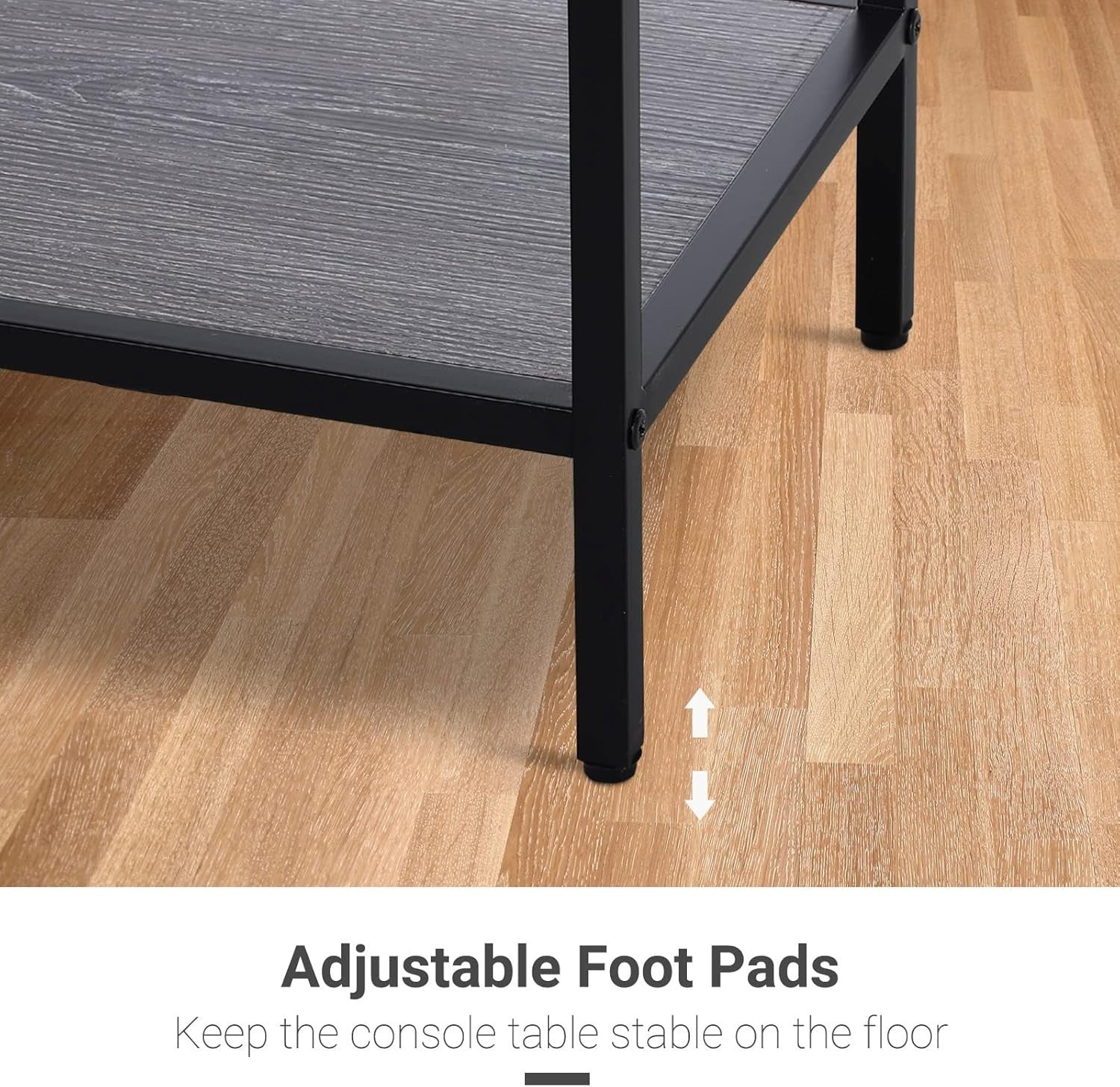 Minimalist Grey Console Table with 2 Drawers & Bottom Shelf – Durable Storage
