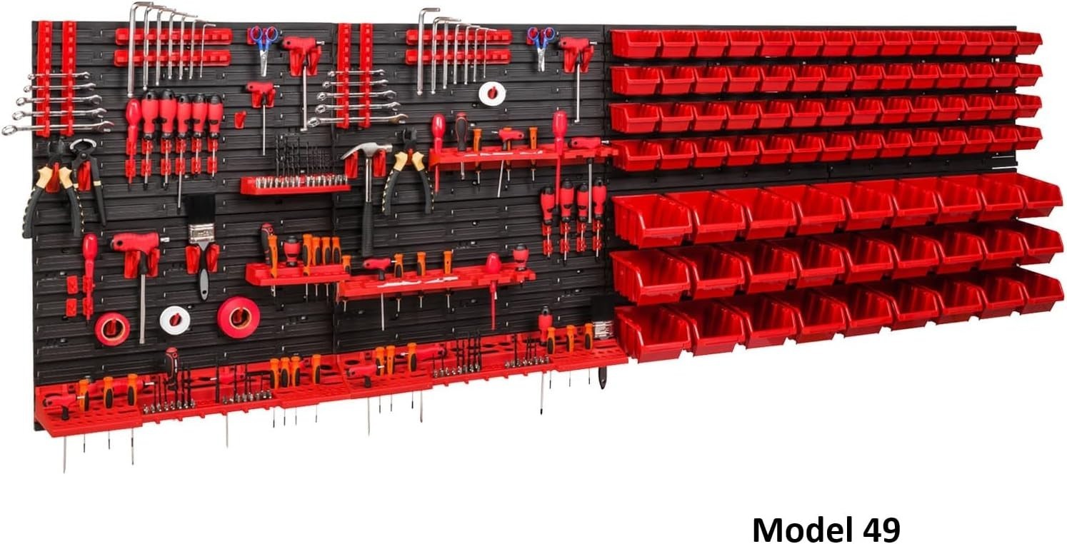 Large Garage Tool Pegboard Wall Storage Organizer Rack Set