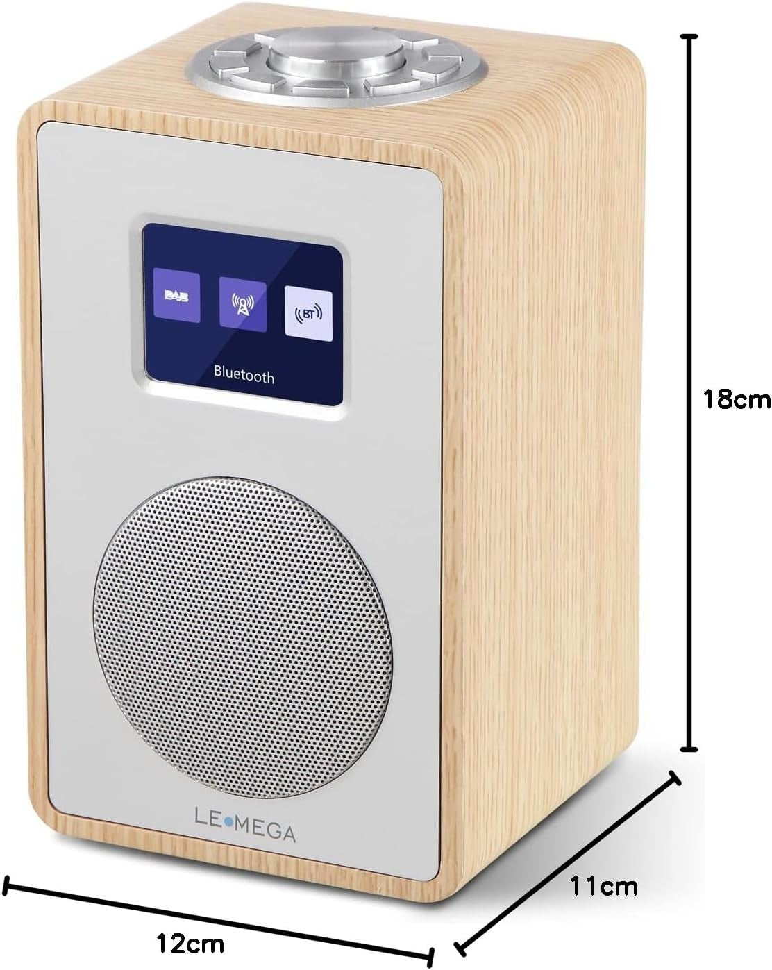 DAB DAB+ FM Radio Bluetooth Dual Alarm Wooden Effect Colour Display