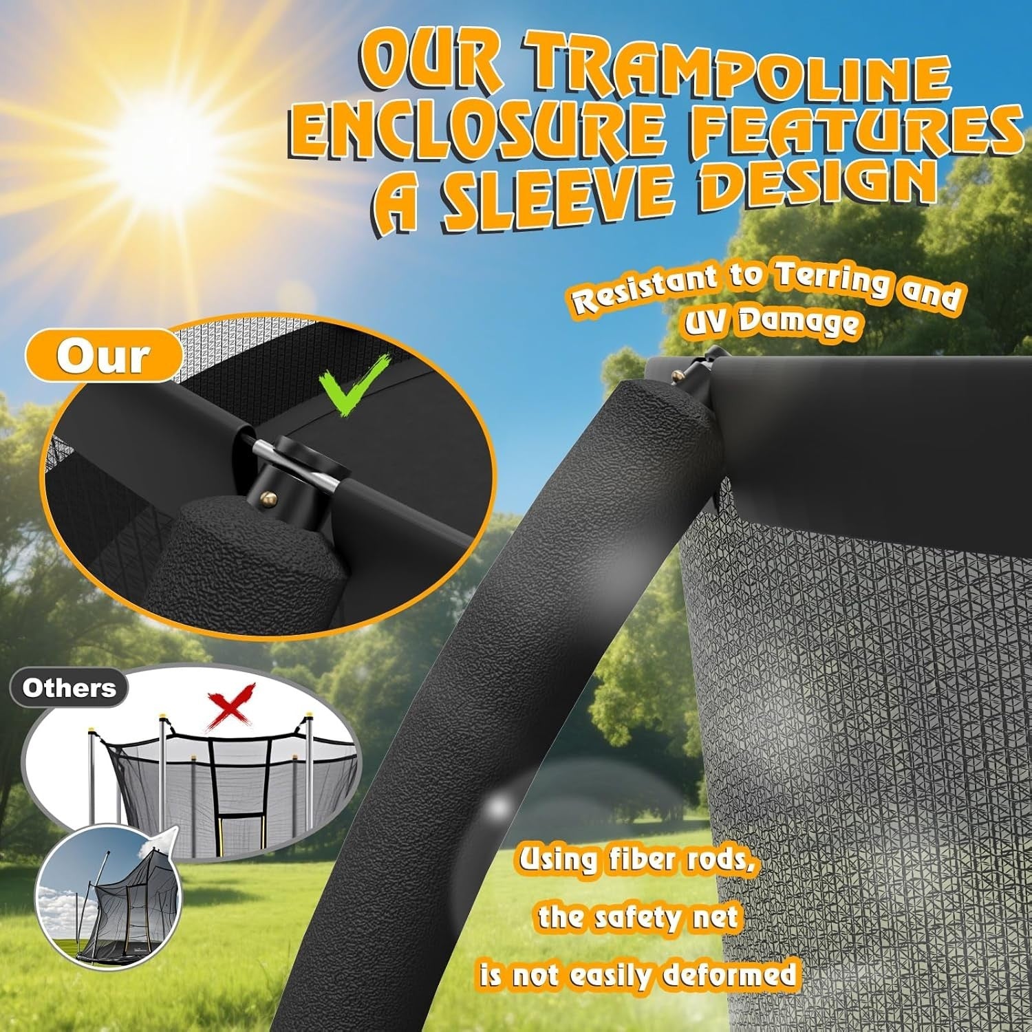 8ft Outdoor Garden Trampoline Safety Net Ladder Kids Play Set