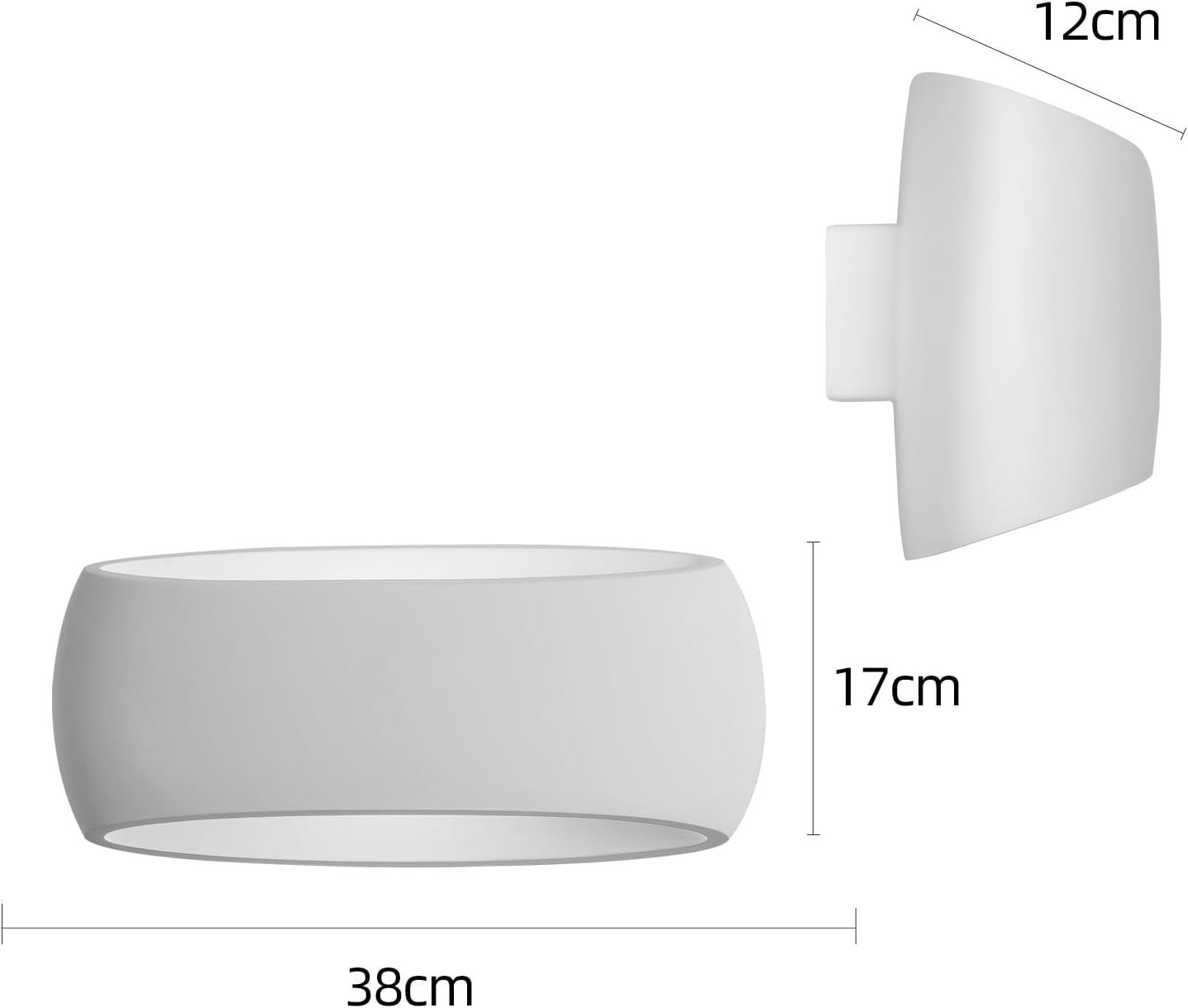 Modern White Wall Lights Uplight Downlight Plaster 2 Pack | 38cm XL