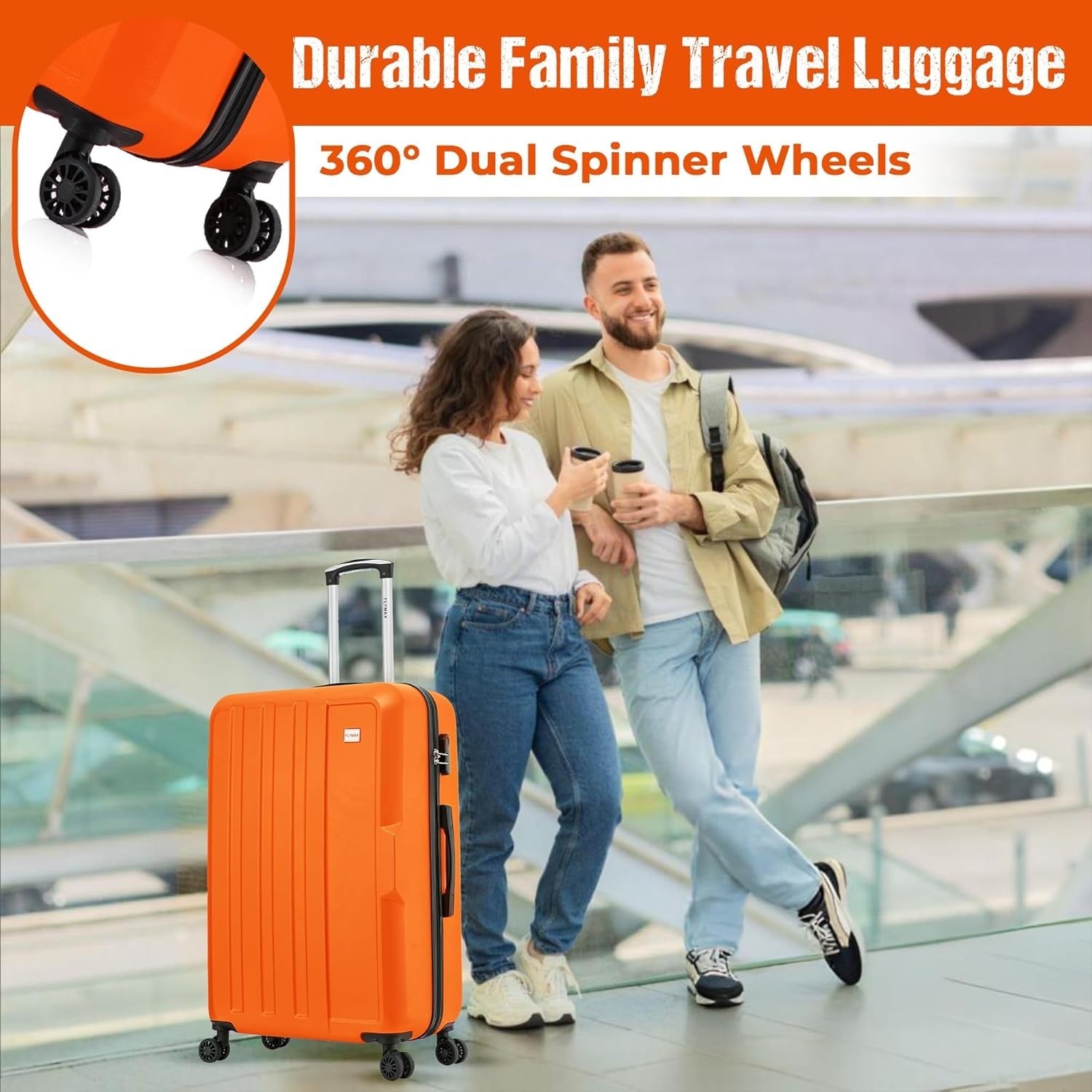 Cabin & Medium Travel Case Set 2pc ABS Hard Shell Spinner Luggage
