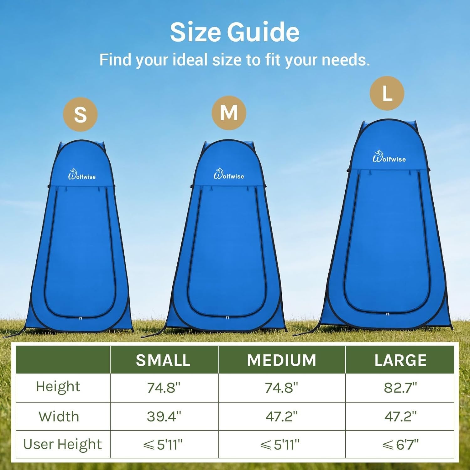 Pop Up Camping Shower Toilet Tent Blue Privacy Shelter