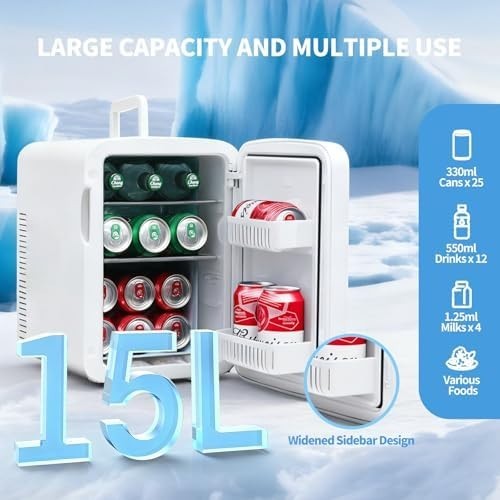 15L Mini Fridge Cooler & Warmer Portable AC/DC for Bedroom Car