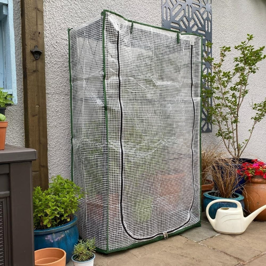 Foldable 4 Tier Mini Greenhouse Cold Frame for Patio Balcony Garden Plants Herbs