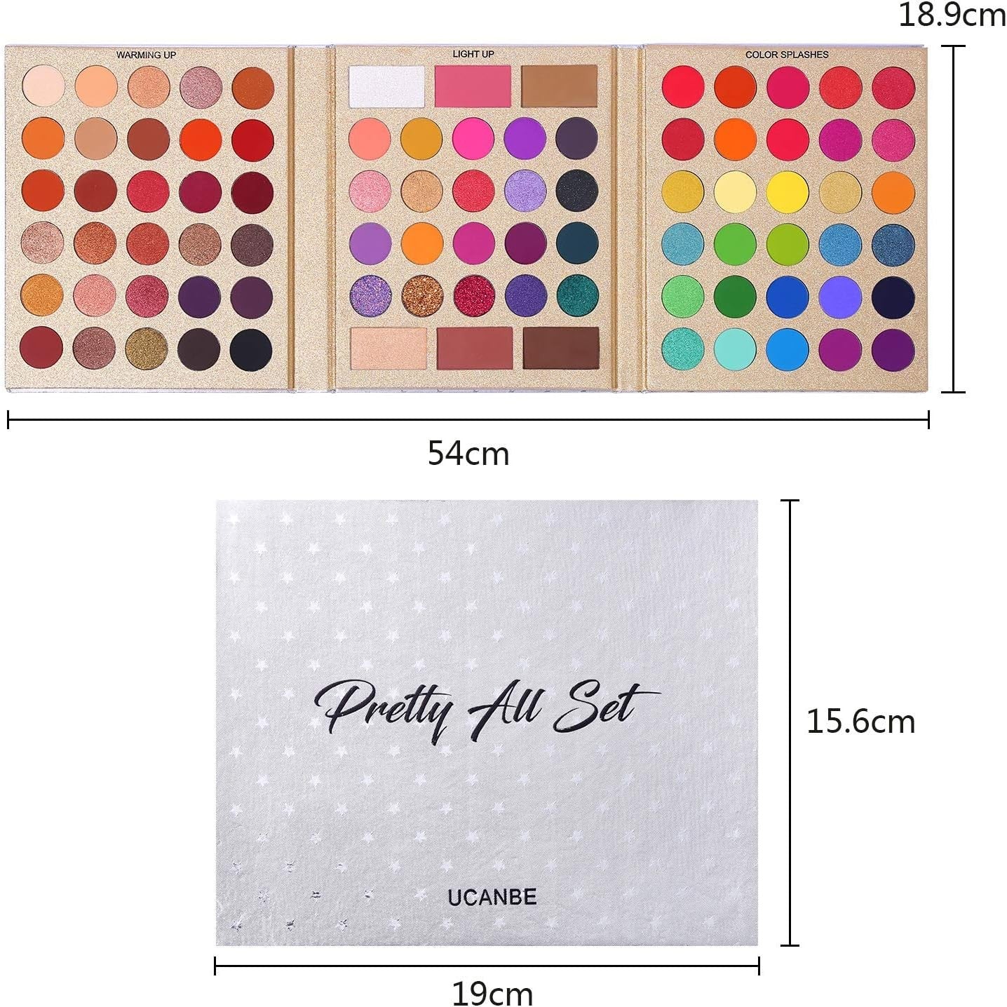 86 Color Eyeshadow Palette & 15pcs Brush Set Waterproof Long Lasting Kit