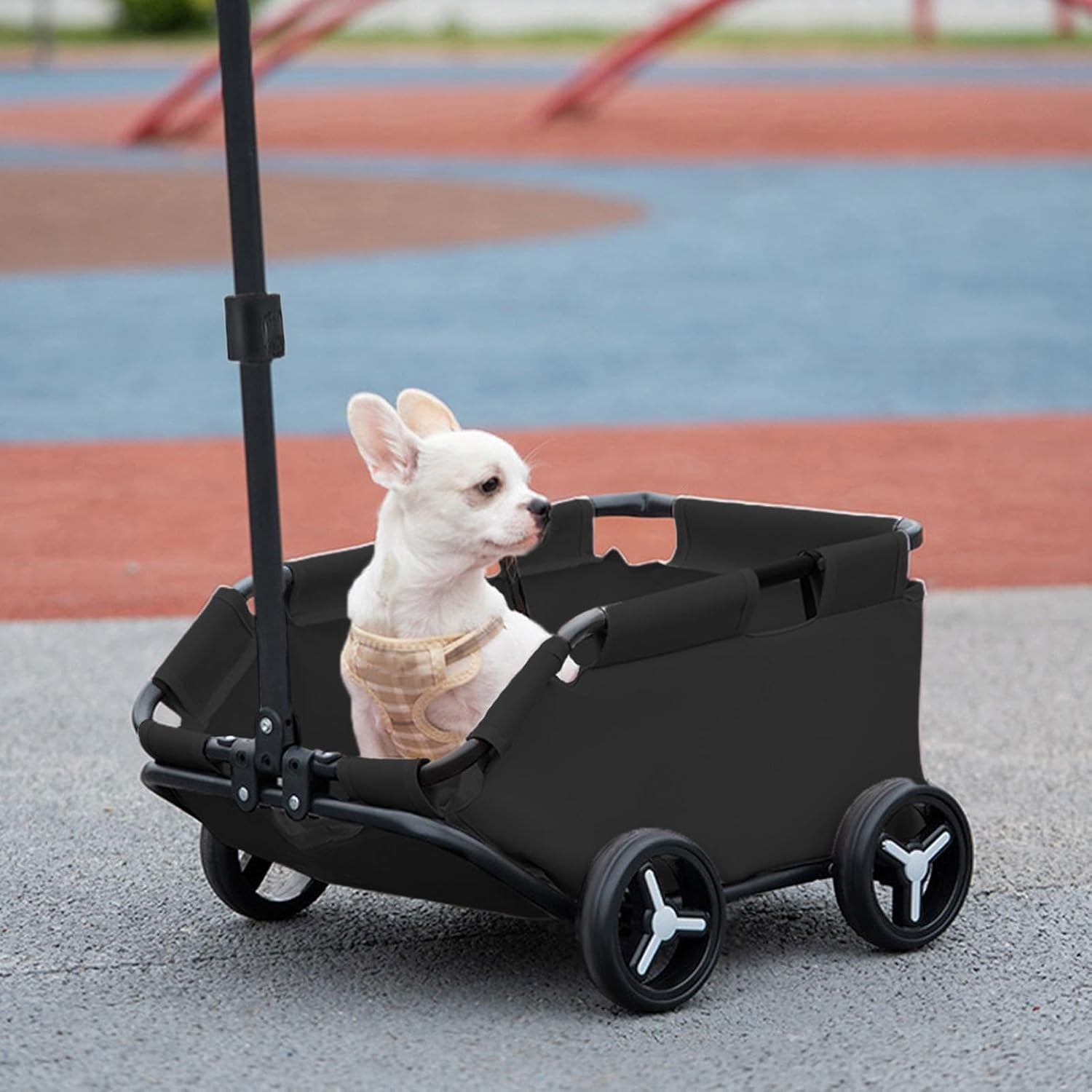 Black Pet Wagon Stroller Foldable Dog & Cat Travel Trolley for Small Pets