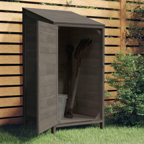 Wooden Garden Shed Outdoor Storage 55x52x112cm Solid Fir Wood Anthracite