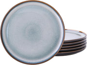Breakfast Dessert Plates Set of 6 21.5cm Stoneware Side Plates Ocean Blue