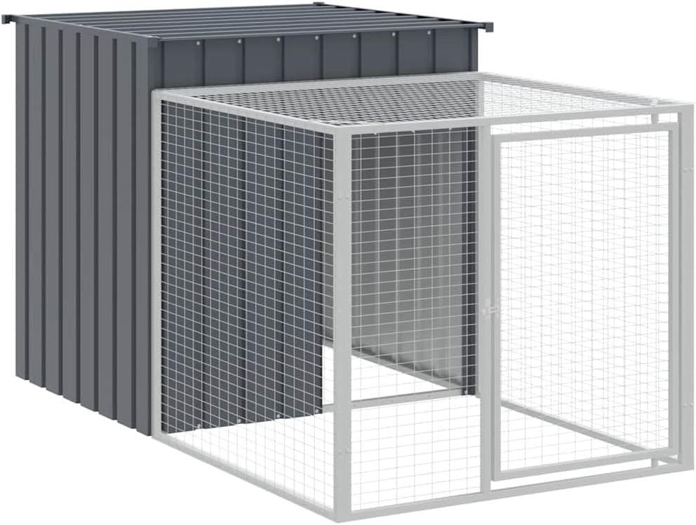 Galvanised Steel Chicken Coop Run 110x201x110cm Roofed Cage