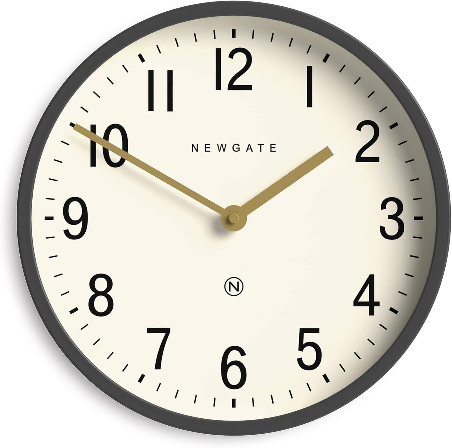 Silent Wall Clock 30cm Grey Metal Retro Modern Office Kitchen Decor