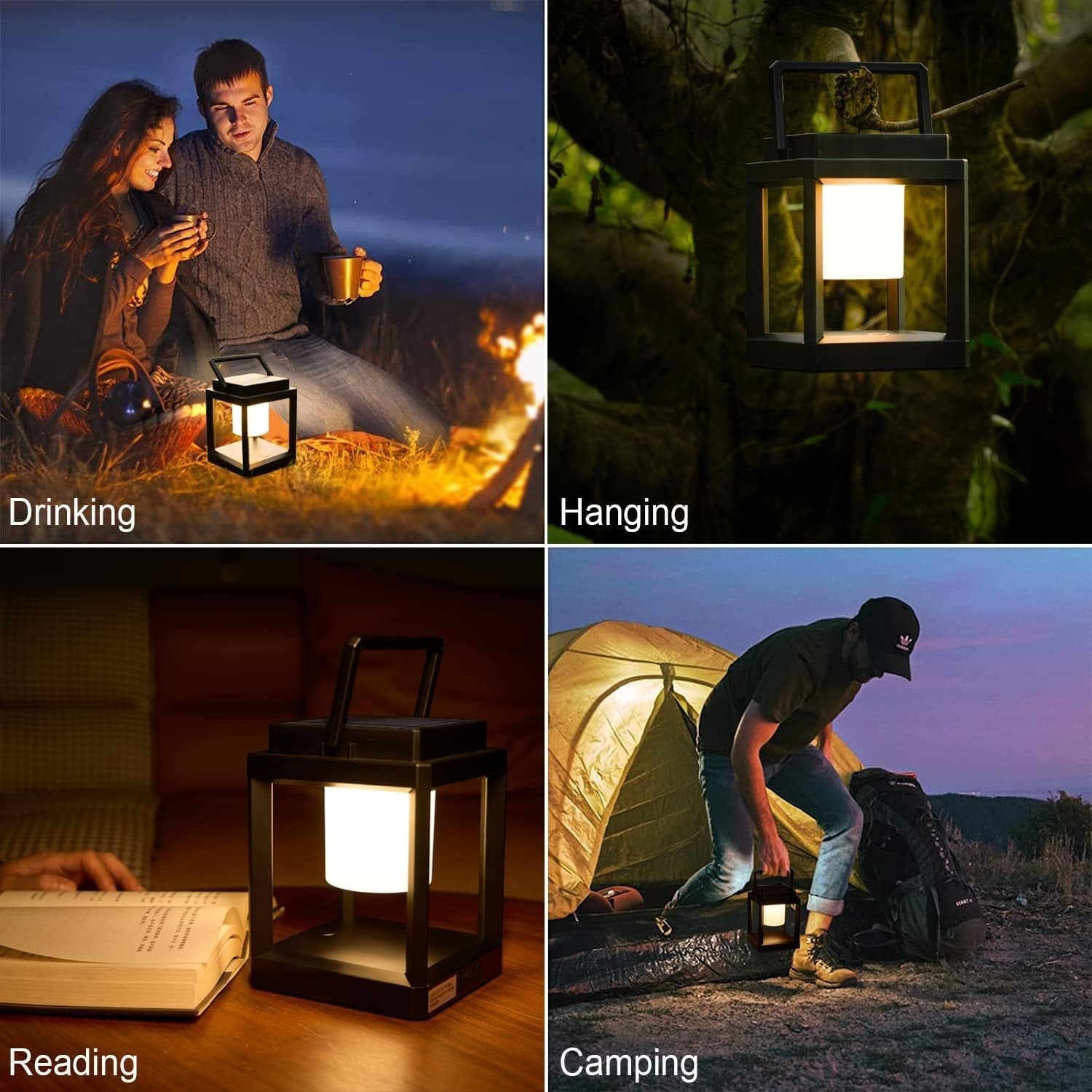Solar LED Touch Table Lamp 3-Level Dimmable Outdoor Lantern