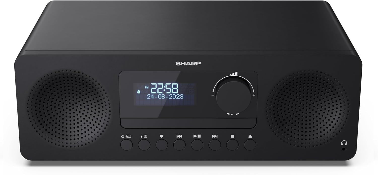 60W Hi-Fi Stereo System Bluetooth DAB Radio CD Player USB AUX Wooden Speakers