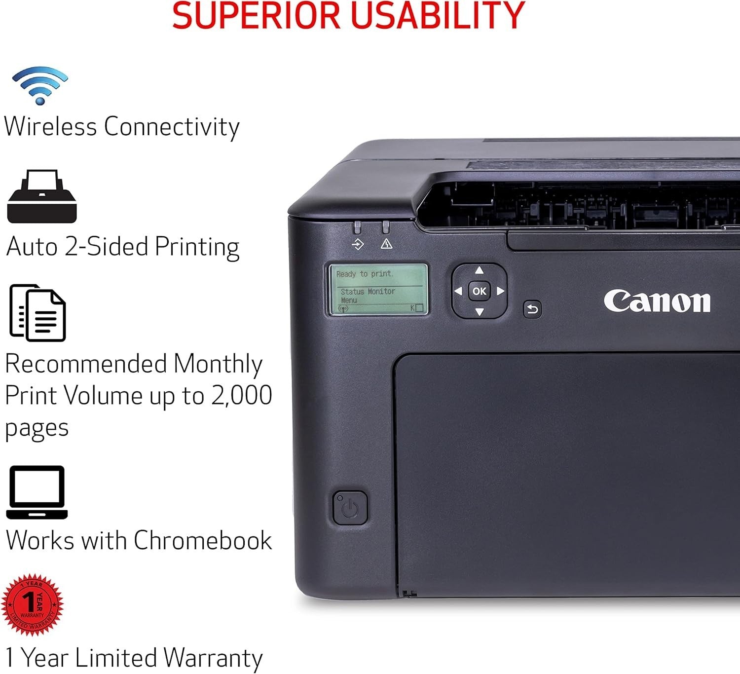 Monochrome Laser Printer Wi-Fi Ethernet Auto-Duplex 30ppm