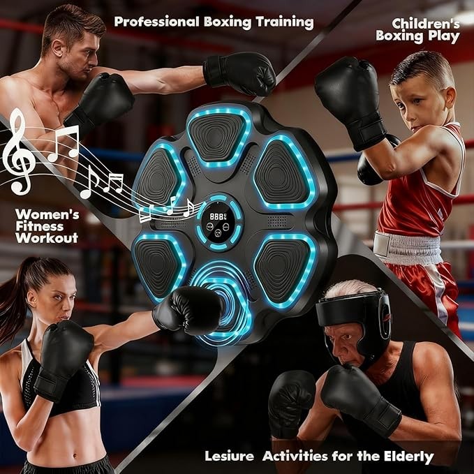 Music Boxing Machine Punch Pad Bluetooth Wall Mounted Fitness Trainer