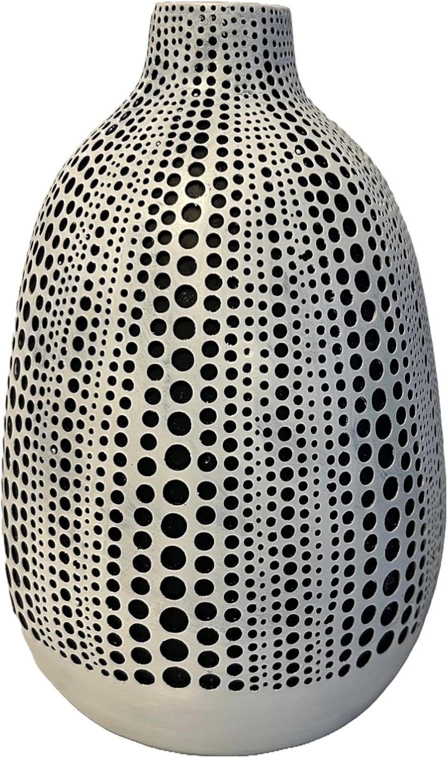 Modern Black White Textured Dot Vase Decorative Home Décor Ornament