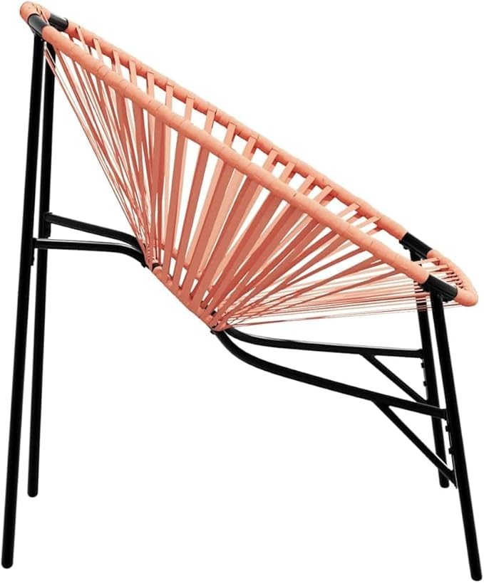 Outdoor Garden Egg Chair Black & Orange Rattan Seat – Comfortable & Durable