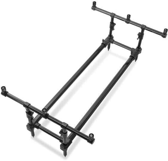 Adjustable 3 Rod Carp Fishing Pod Stand Aluminium Black w/Bag