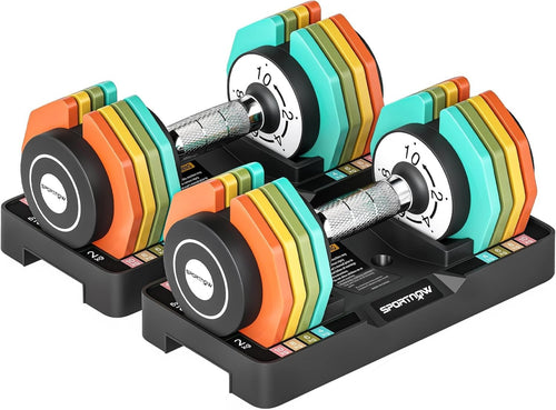 Adjustable Dumbbell Set Pair 2–10kg Quick Twist Non-Slip Space Saving
