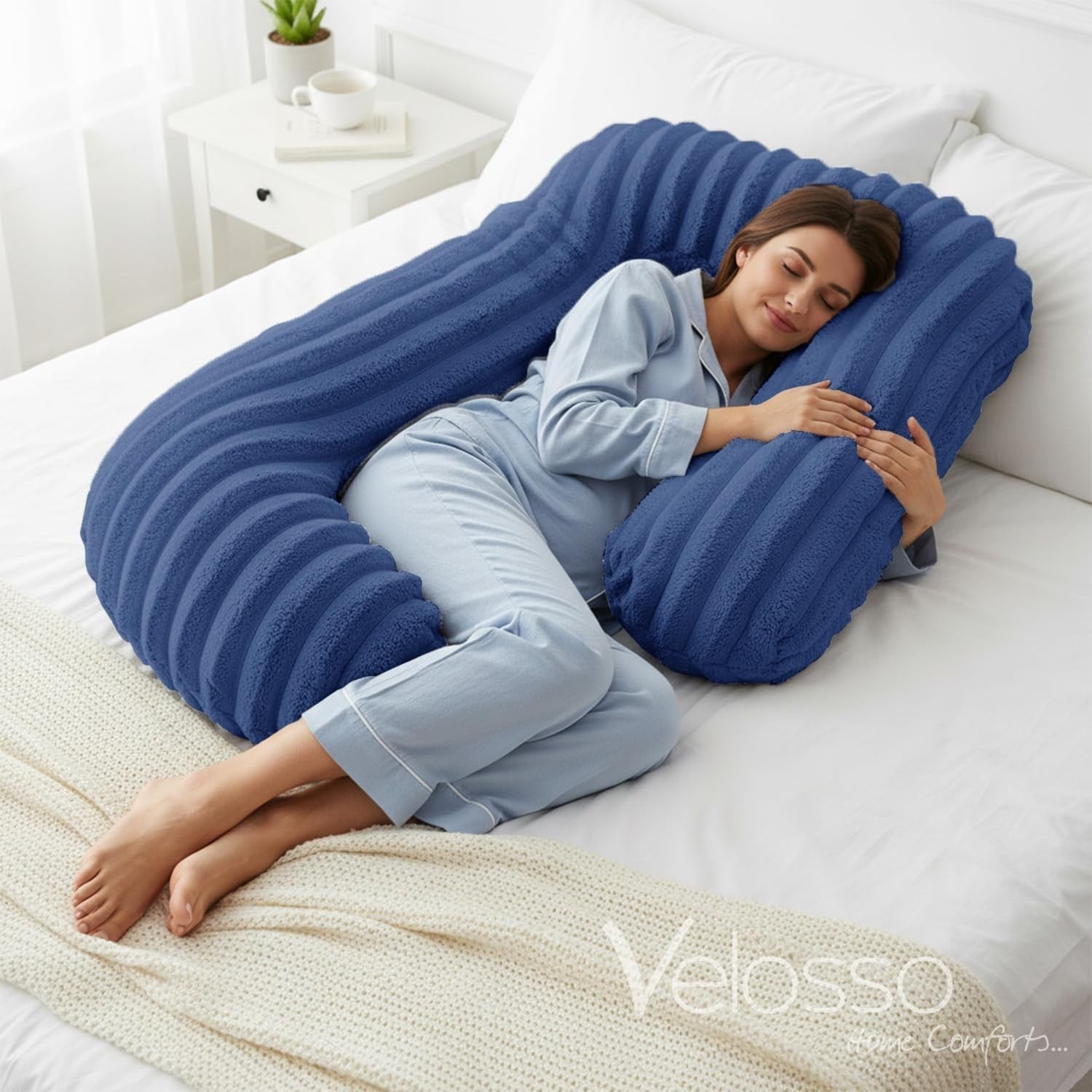 52" Pregnancy Body Pillow Full Length Faux Fur Side Sleeper Support