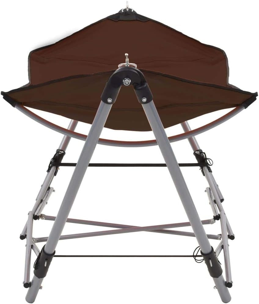 Portable Folding Garden Hammock with Stand – Brown 600D Oxford Fabric Relaxer