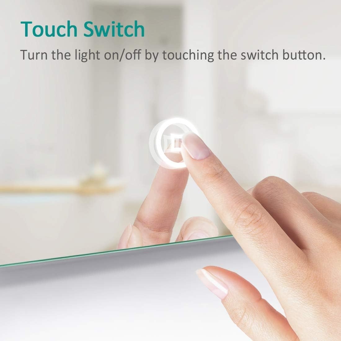 LED Bathroom Mirror 80x60cm with Shaver Socket & Anti-Fog Touch Control