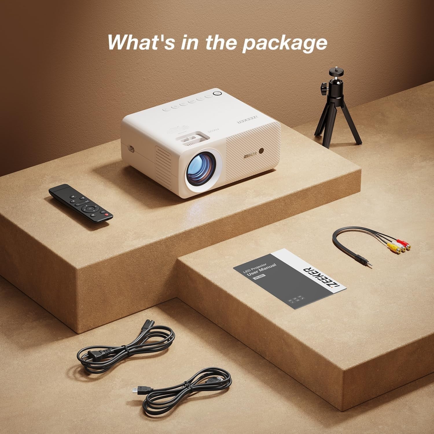 Mini Bluetooth Projector 1080P Full HD 13000 Lux Portable Home Cinema