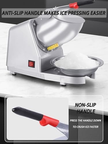 Commercial Ice Crusher Machine 300W Double Blade Slush Snow Cone Maker