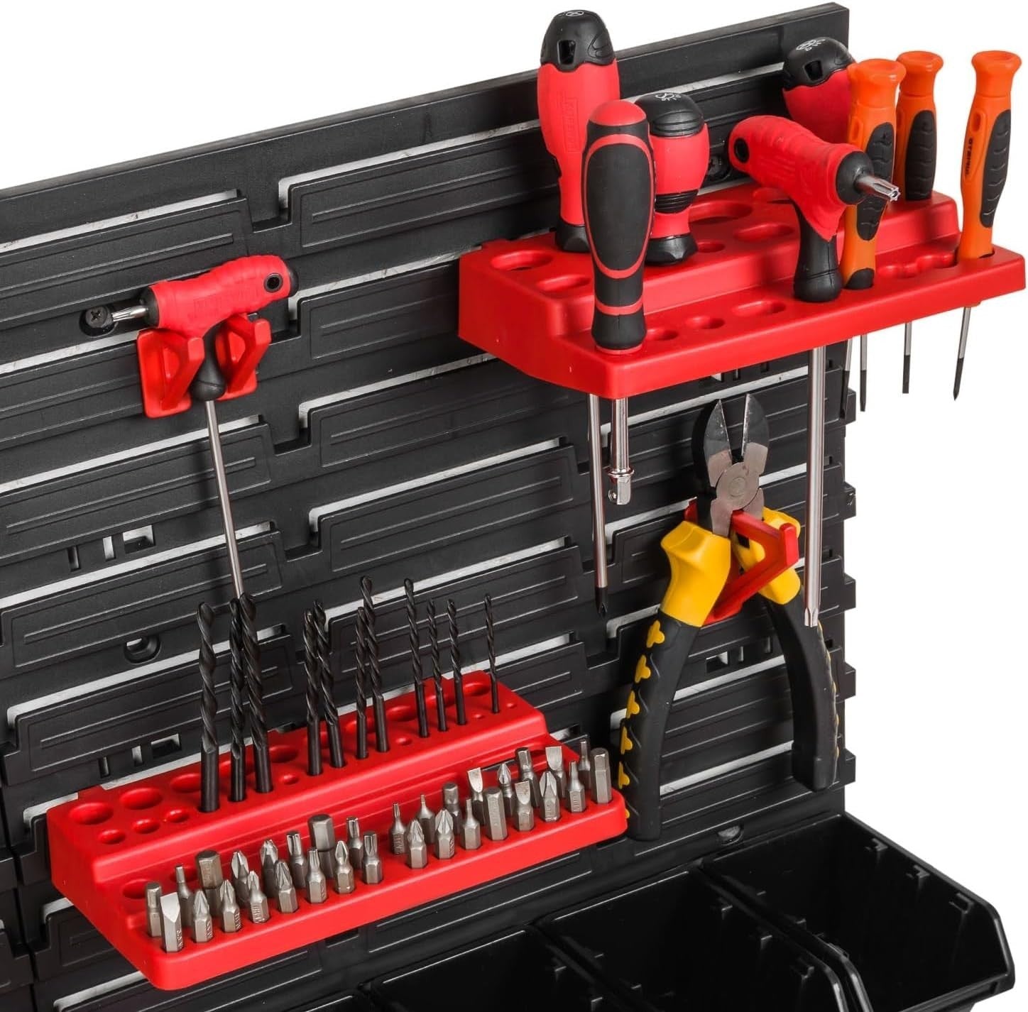 Large Garage Pegboard Tool Organizer Wall Storage Bin Rack Set