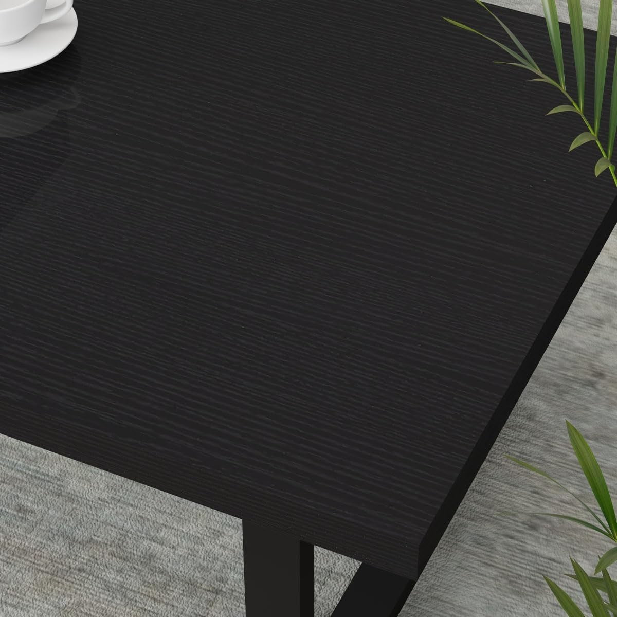 Black Oak Coffee Table 120cm Industrial Wood Metal Center Table Durable
