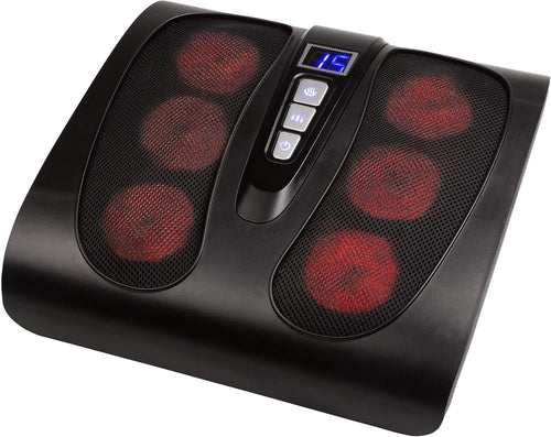 Slim Electric Foot Massager with Shiatsu, Heat & Reflexology – Black