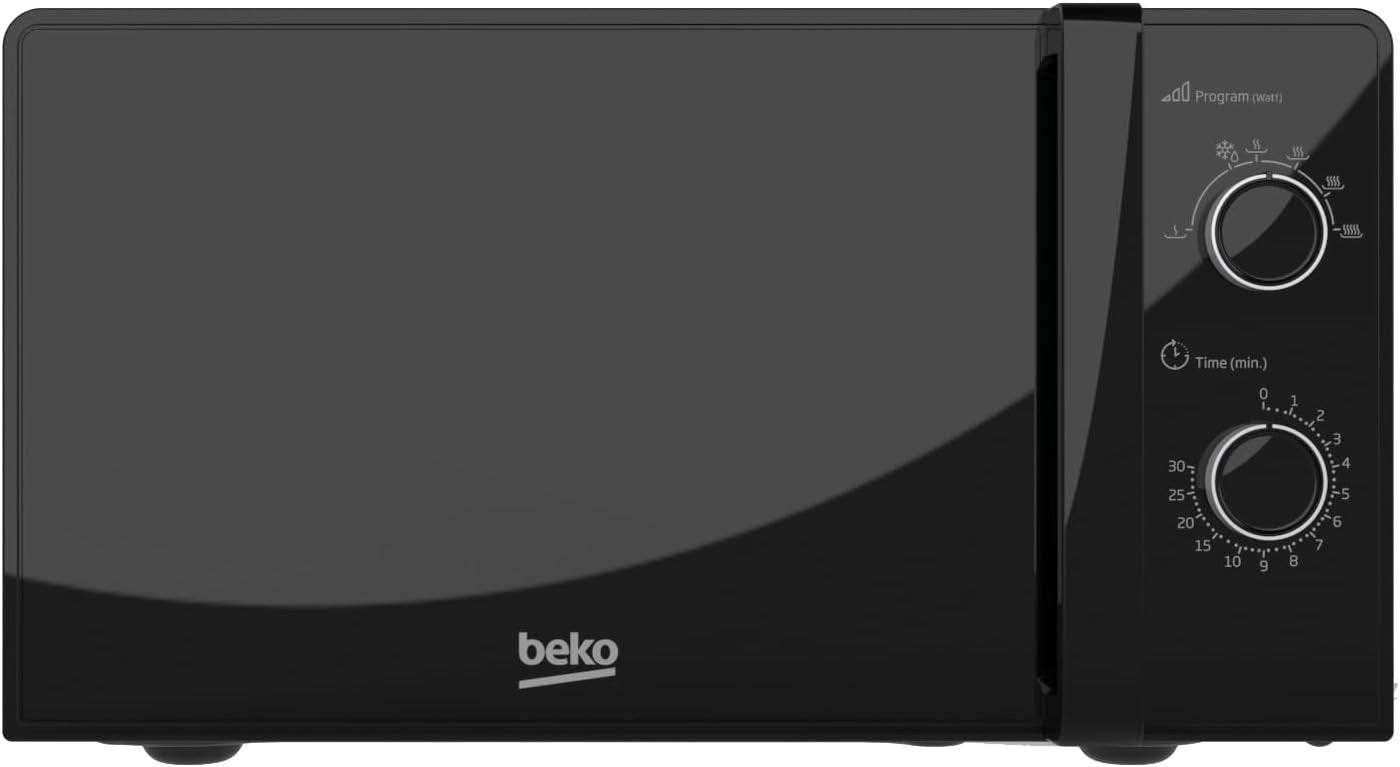 Black 20L Compact Microwave Oven 700W Manual Timer Defrost