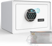 1.2 Cu Ft Fingerprint Safe Box Biometric Fireproof Document Safe White