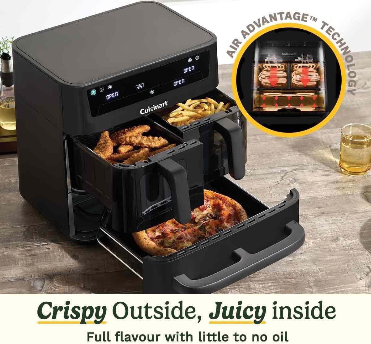 13.6L Tri-Zone Air Fryer Oven XXL 9-in-1 PFAS-Free Dual Baskets + 5L Oven Drawer