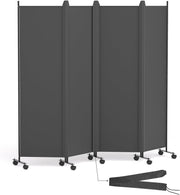 4 Panel Room Divider Folding Privacy Screen with Lockable Wheels – Portable Wall