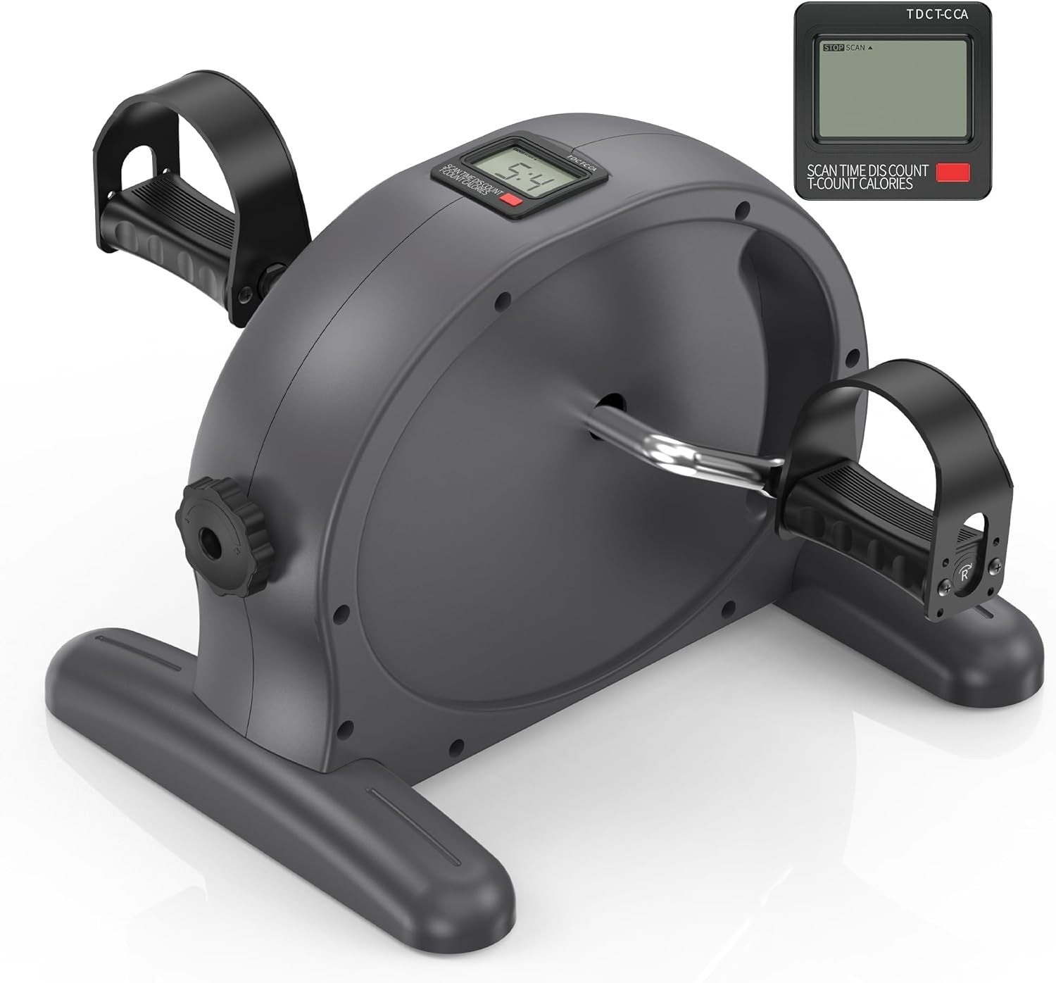 Portable Mini Pedal Exerciser for Arms Legs LCD Rehab Under Desk