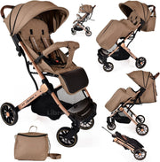 Compact Travel Baby Stroller One Hand Fold Lightweight Buggy Rain Cover