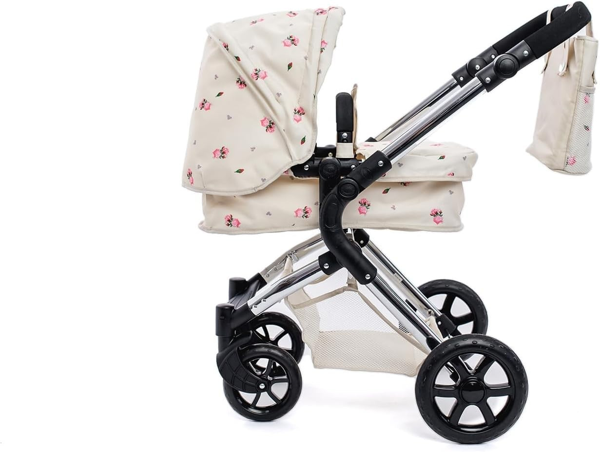 2in1 Dolls Pram Pushchair Carrycot Adjustable Handle Foldable Age 3-9