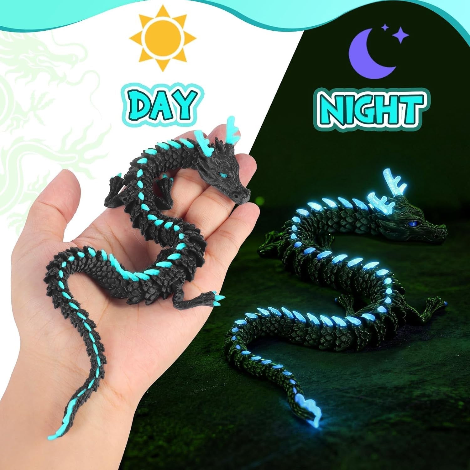 12 Inch Glow Dragon Egg Fidget Toy Articulated Fantasy Desk Decor