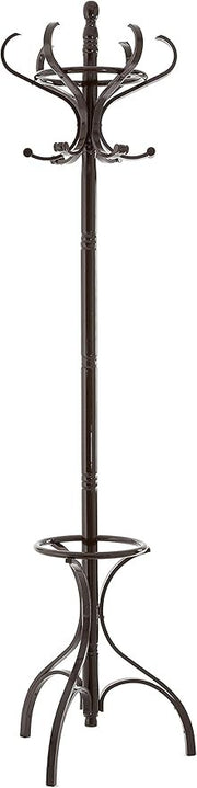 Mahogany Floor Standing Coat Stand 184cm | Wooden Hall Tree Hanger for Coats