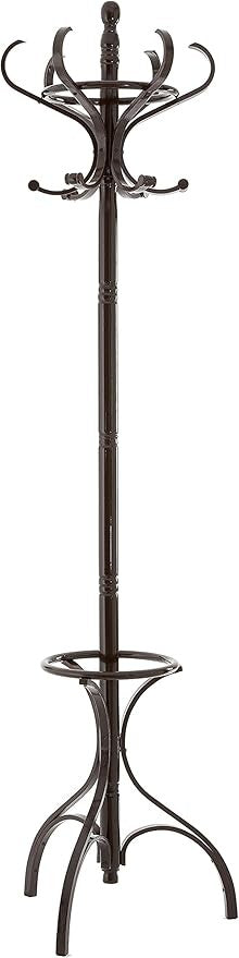 Mahogany Floor Standing Coat Stand 184cm | Wooden Hall Tree Hanger for Coats