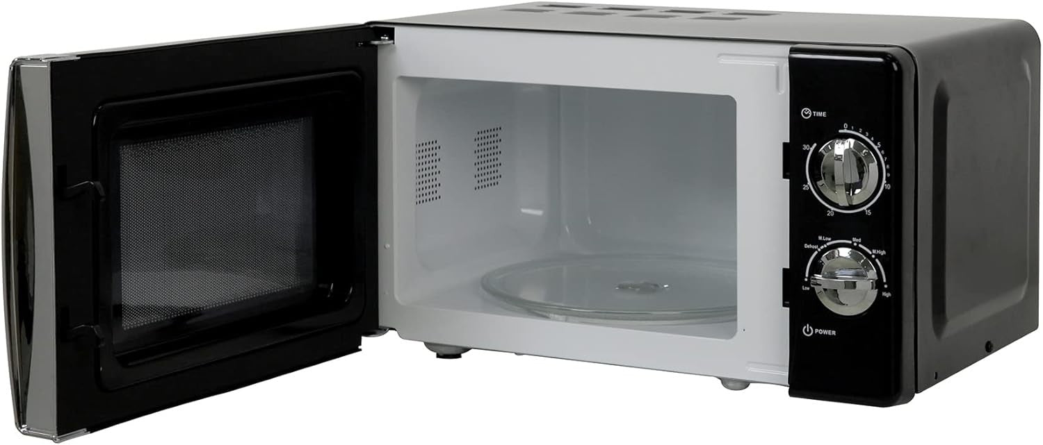17L 700W Manual Microwave Black 5 Power Defrost