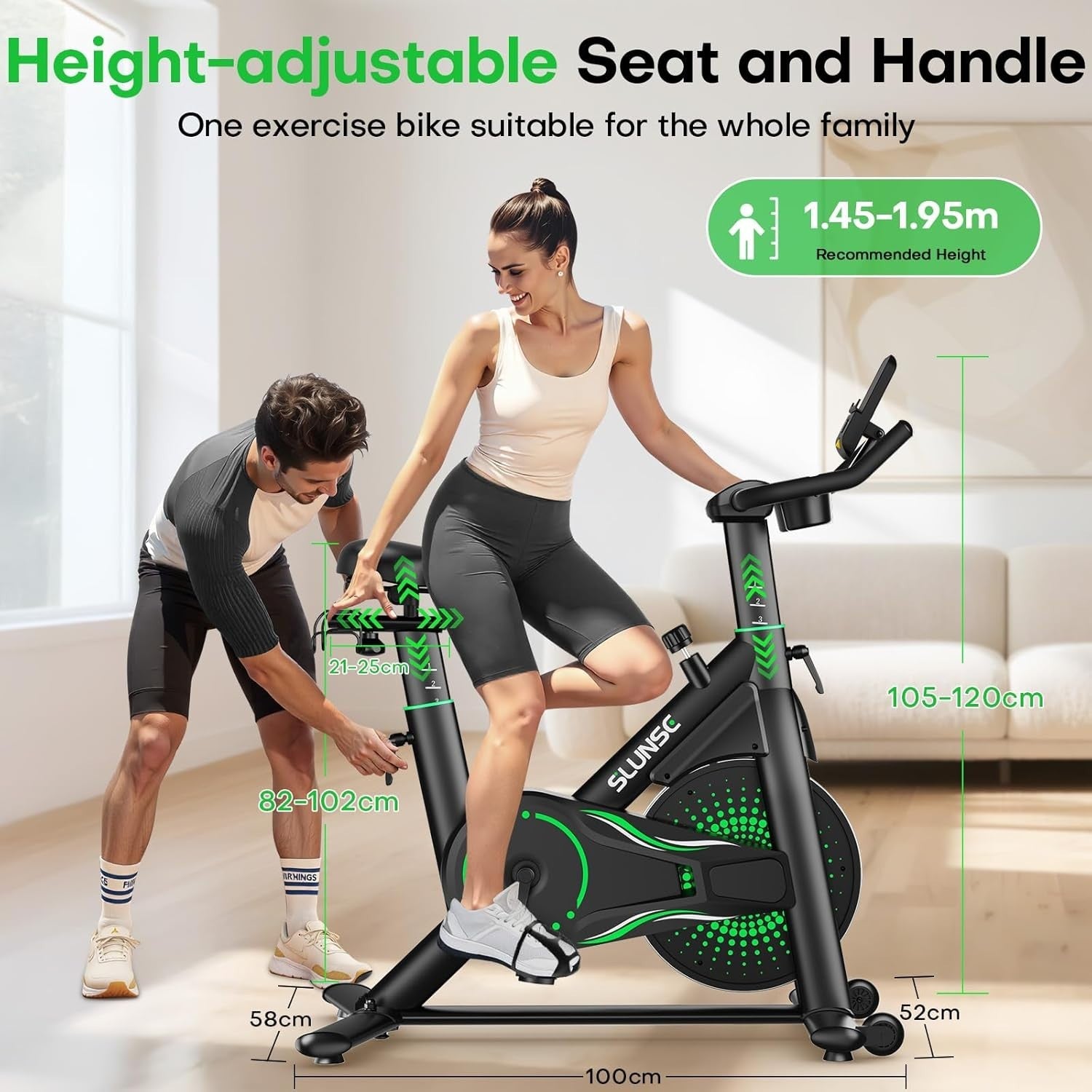Quiet Magnetic Spin Bike w/ APP, LCD, Dumbbell Rack, 35lb Flywheel, 180kg Cap
