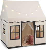 Large Kids Indoor Castle Tent With Star Lights Washable Floor Mat