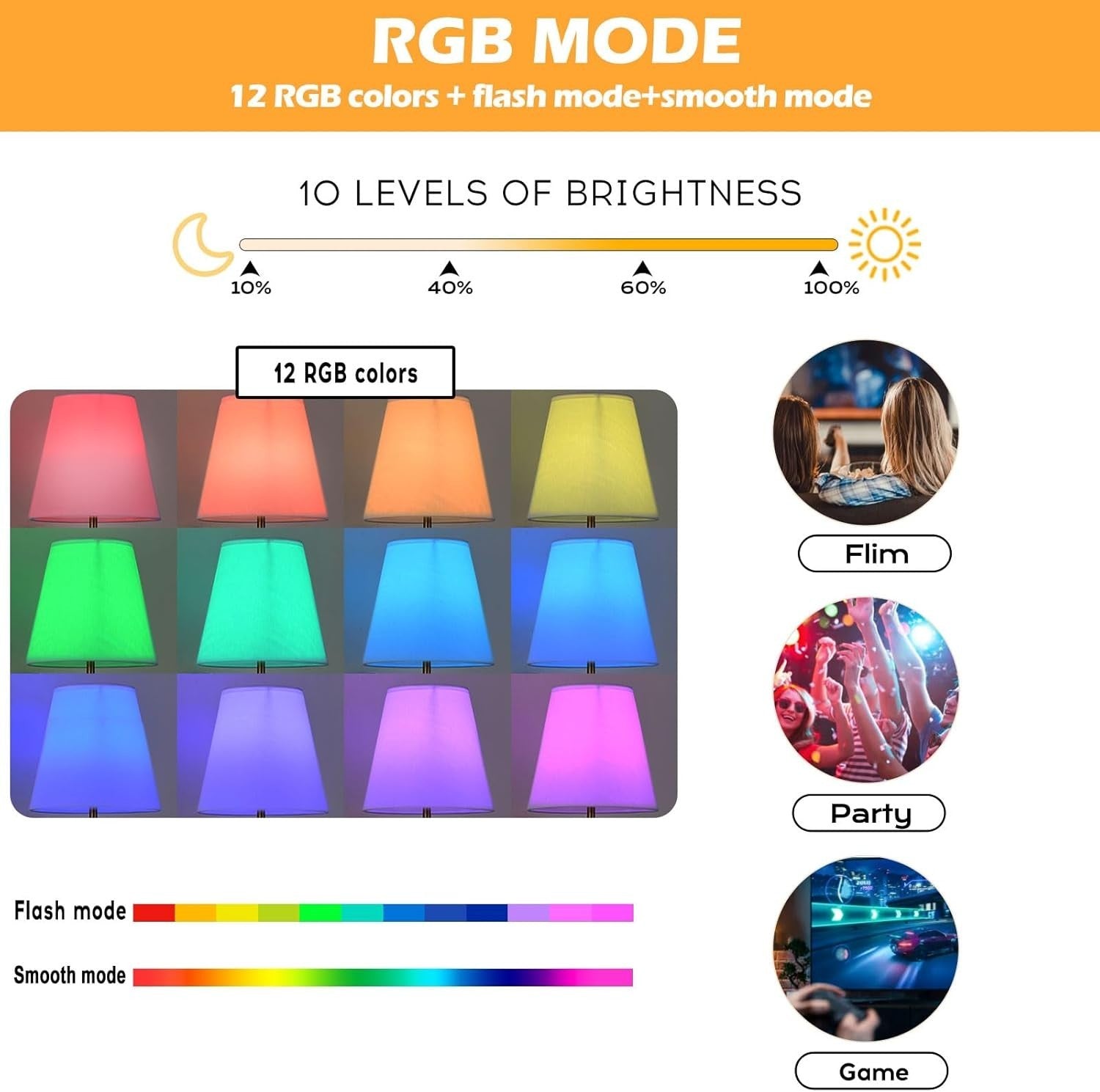 Wireless Gold Wall Lights Set of 2, Rechargeable, 15 Colour Modes + Remote