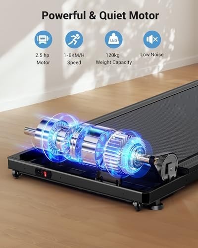 Under Desk Walking Treadmill w/ Remote & LED Display, 6 km/h