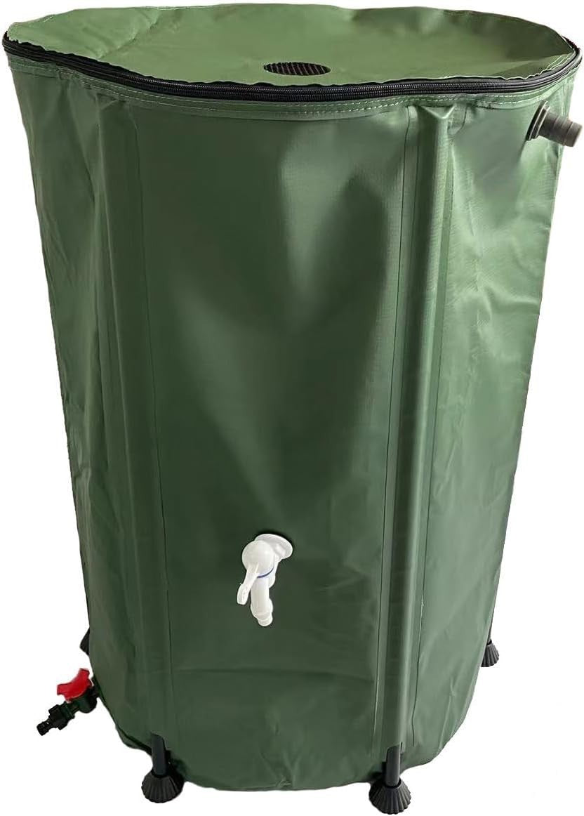160L Collapsible Garden Water Butt with Tap & Zip Lid – Portable PVC Tank