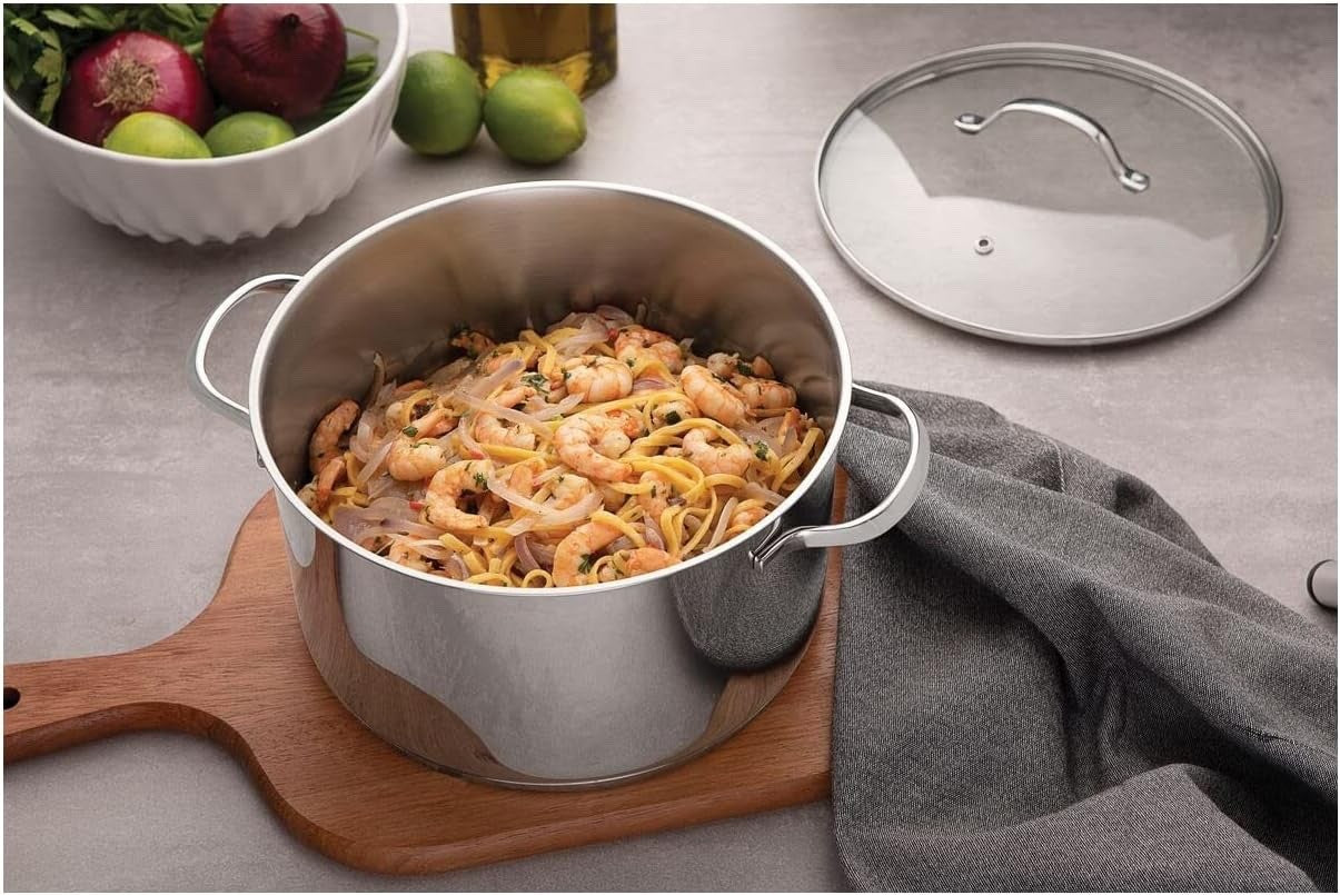 4Pcs Stainless Steel Cookware Set with Lids Induction & Dishwasher Safe