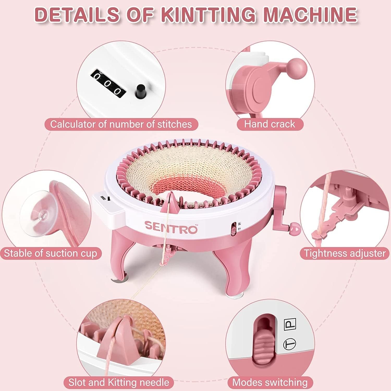 48 Needle Knitting Machine Circular Loom Dual Mode with Row Counter
