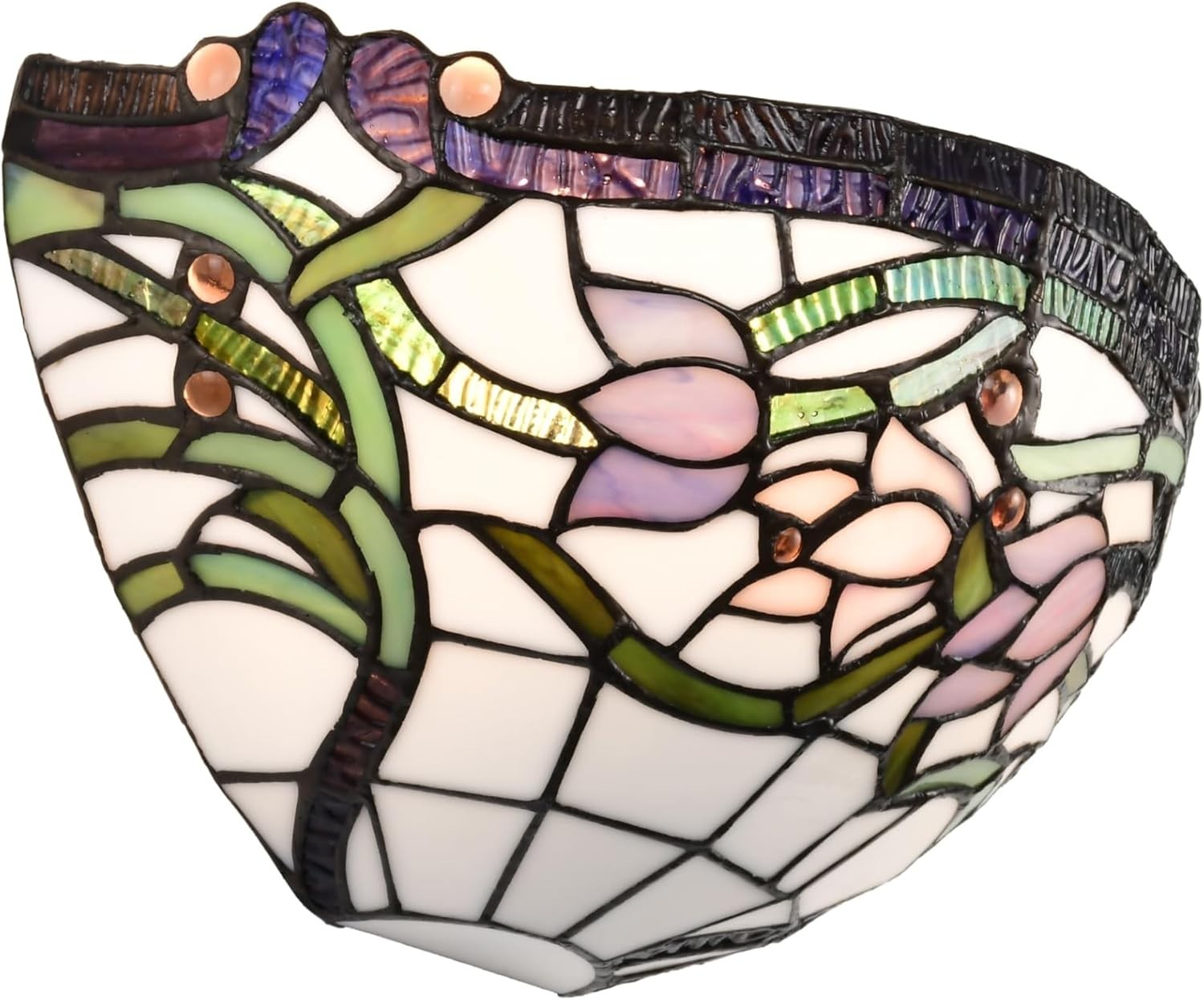 Stained Glass Wall Light Tiffany Style 7x13 Inch Elegant Vintage Lamp